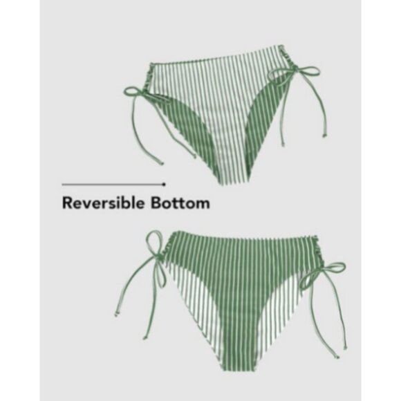 **CUPSHE** 2 Piece Bikini Back Braided Straps with Reversible Bottom Large NWT - Picture 8 of 10